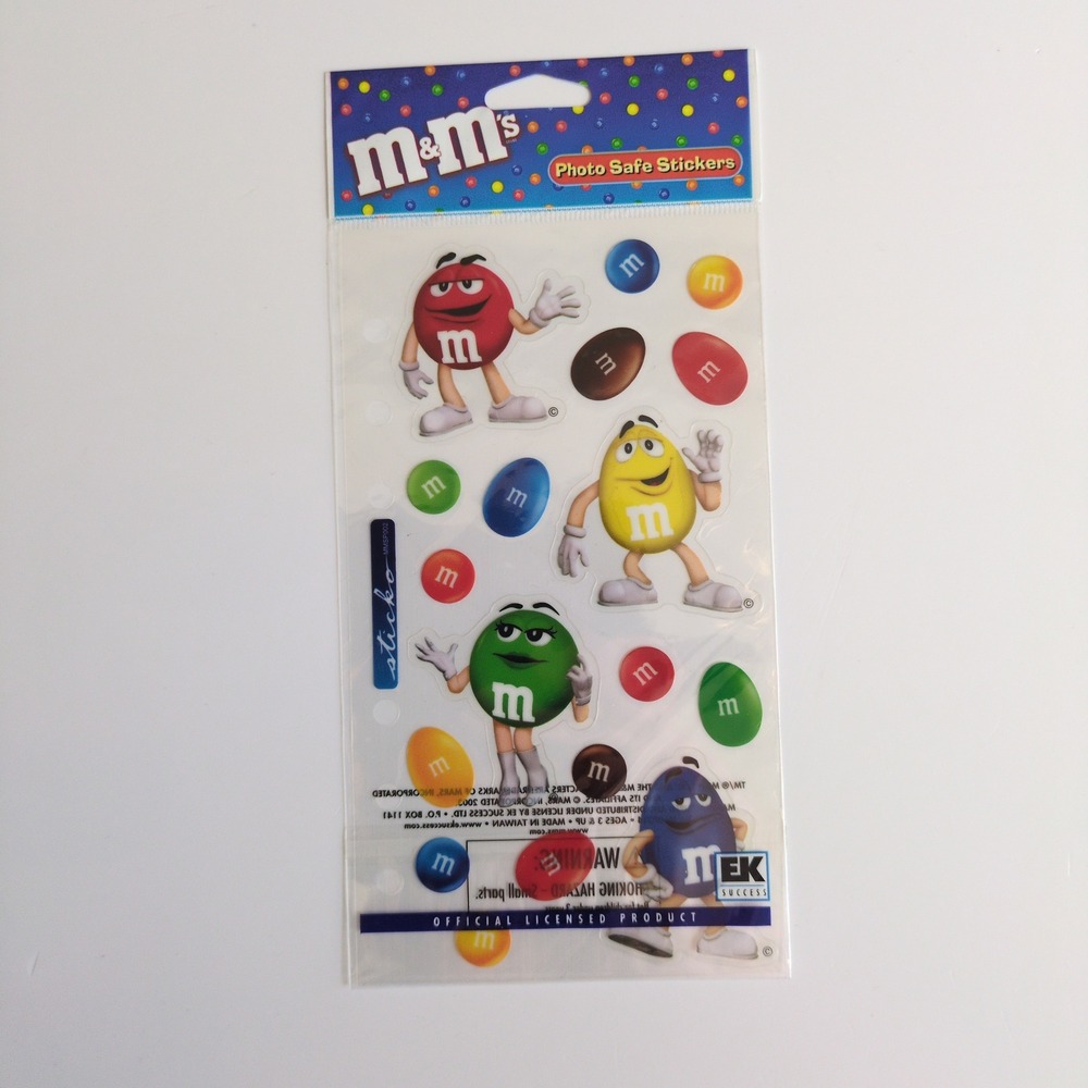 Vtg M&M's Character Mix Stickers EK Success Sticko Photo Safe New Sealed RARE